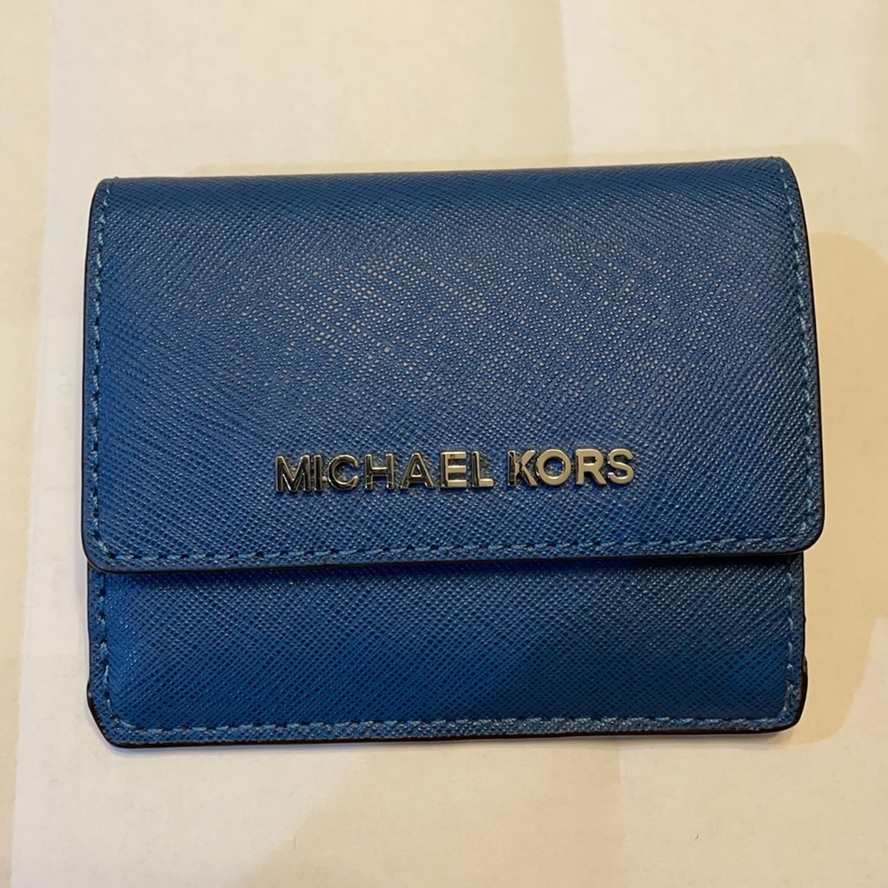Michael Kors small blue wallet